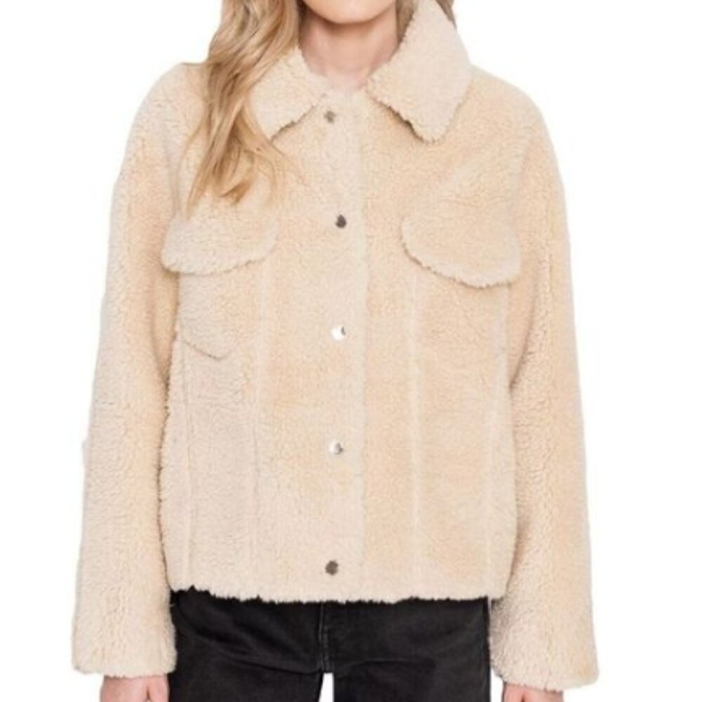Lamarque Akina Faux Fur Coat Cream S NWT